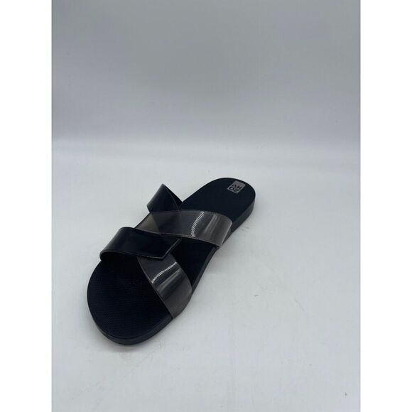 Zaxy Women Black/ Gray Slip-On Open-Toe Sandal Size 9 - Picture 1 of 7